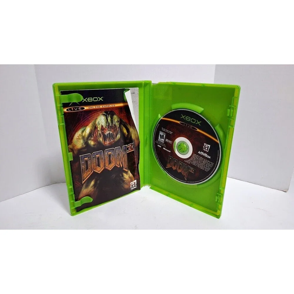 2005 MICROSOFT XBOX ID SOFTWARE DOOM 3 CIB COMPLETE IN BOX TESTED WORKING